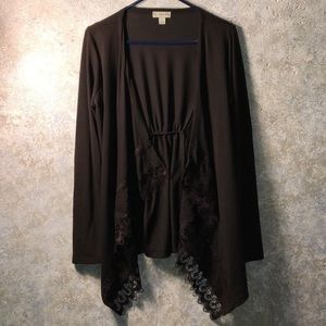 Chocolate brown lace cardigan